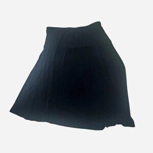 Vntg Midi Skirt Womens Size Large Black A-line Elastic Waist Coldwater Creek Y2k